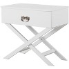 NicBex Nightstand with 1 Croc-textured Fronts Drawer,End Table with X-shaped Legs for Bedroom,Living Room - 2 of 4