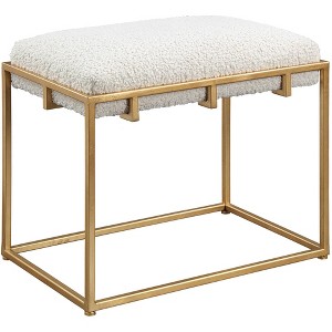 Uttermost Paradox 23 1/2" Wide White Faux Shearling Small Bench - 1 of 1