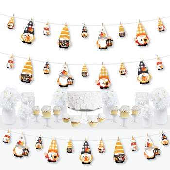 Big Dot of Happiness Fall Gnomes - Autumn Harvest Party DIY Decorations - Clothespin Garland Banner - 44 Pieces