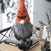 Whisen Fabric Sitting Gnome with Orange Knit Hat, Halloween Decoration - Black & Orange - 3 of 4