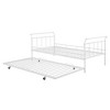 Twin/Full Size Metal Daybed with Curved Handle Design and Twin Size Trundle 4W - ModernLuxe - 4 of 4