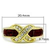 Slickblue Women's Stainless Steel Ring, 3mm Siam Red Synthetic Crystal, IP Gold or Two-Tone Black Finish, Size 5-10 - 2 of 4