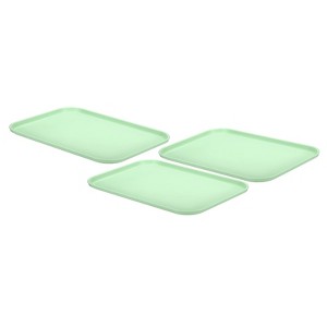 Unique Bargains Kitchen Reusable Lightweight Plastic Rectangular Serving Tray 3 Pcs - 1 of 4