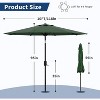 15Ft Rectangular Patio Umbrella with Base Large Patio Umbrella with Crank Handle, UV Resistant, Suitable for Outdoor Markets, Backyard, Poolside-Beige - 2 of 4