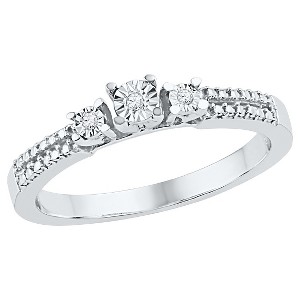 0.03 CT. T.W. Round Diamond Miracle Set Three Stone Ring in Sterling Silver (4.5), Women
