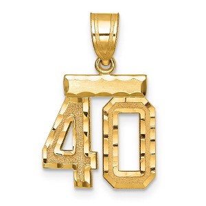 Black Bow Jewelry 14k Yellow Gold, Varsity Collection, Small D/C Pendant Number 40 - 1 of 3