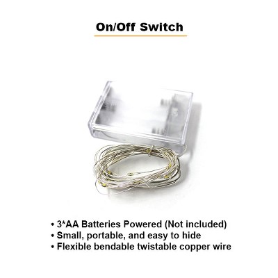 Warm White 120'' LED Fairy String Lights with Battery Box