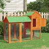 'vidaXL Chicken Coop - Rustic Solid Pine Wood Enclosure with Nesting Box, Resting Area and Run Ramp for Chickens, Rabbits, Ducks, Geese and Birds - 2 of 4