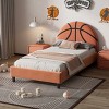 Twin Upholstered Rainbow Bed Frame, Velvet Kids Platform Bed with Slats, No Box Spring Needed - Baofuwish - 2 of 4