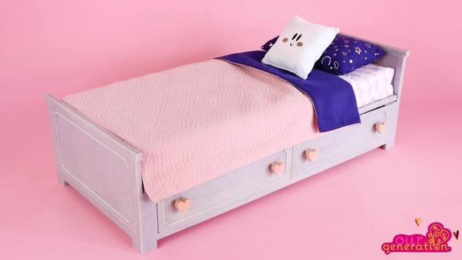 Our Generation Starry Slumbers Platform Bed Furniture Accessory Set for 18&#34; Dolls, 2 of 6, play video