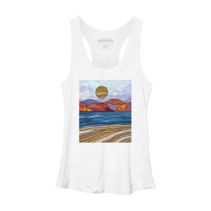 Women's Design By Humans Beach Landscape Stain Glass By Maryedenoa Racerback Tank Top - 1 of 2