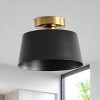 Dewdrop Modern Farmhouse Ceiling Light Fixture Semi Flush Mount Black and Gold Metal Lamp for Dining Room Entryway - 2 of 4