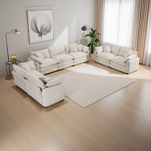 2-Piece Corduroy Sofa Set with Deep Seats - 1 of 4