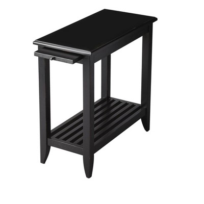 HomeRoots 24" Black End Table With Shelf