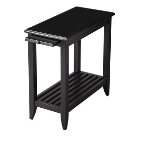 HomeRoots 24" Black End Table With Shelf - 1 of 4