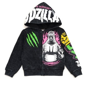Godzilla Fleece Vintage Wash Matching Family Zip Up Hoodie Little Kid to Big Kid - 1 of 4