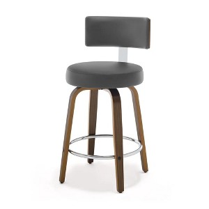 Bekrvio 29'' Counter Height Swivel Bar Stools, Faux Leather Upholstered - 1 of 4