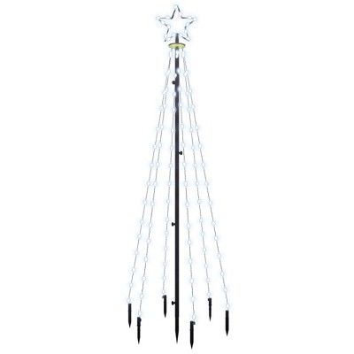vidaXL Christmas Tree With Spike - Cold White 6 x 2 ft