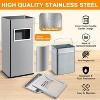 GAOMON Trash Can, Outdoor Waste Container Square, Stainless Steel Ashtray Metal Can with Removable Inner Bucket - 2 of 4