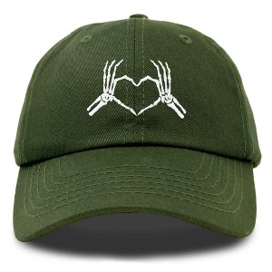 Dalix Heart of Bones Embroidered Cotton Dad Hat Adjustable Baseball Cap Womens - 1 of 4