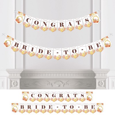 Big Dot of Happiness Fall Foliage Bride - Autumn Leaves Bridal Shower and Wedding Party Bunting Banner - Party Decorations - Congrats Bride-To-Be