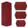 Waterford Tufted Bath Rug, Extra Soft and Absorbent, Non-Slip Bath Mats, Machine Washable bath rugs for Bathroom, 4 Pcs Set with Runner, Red - 2 of 4