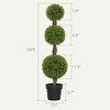 Set of 2 Artificial Ball Boxwood Topiary Trees, Fake Plants in Pots for Indoor Outdoor Living Room - 3 of 4