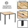 Nicbex 4 PCS Patio Dining Set 1 Square Table&4 Armchairs,Outdoor Furniture Set,Rustic Patio Conversation Set with Umbrella Holes for Garden - 4 of 4