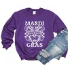 Simply Sage Market Mardi Gras Mask Distressed Sweatshirt - 3 of 4