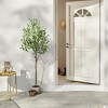6FT Artificial Olive Tree, Fake Potted Olive Silk Tree with Lively Artificial Wood Trunk and Realistic Leaves, for Home Office - 2 of 4