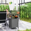 Aghana Digitals Brown Outdoor Kitchen Island Cart: Stainless Steel Top, Solid Wood Frame with - 3 of 4