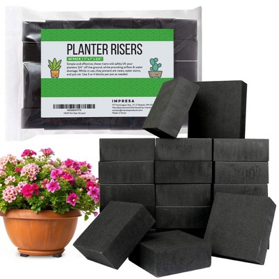 Impresa 40 Pack Standard Size Pot Feet for Outdoor Planters - Invisible Plant Risers - 3/4" Elevators