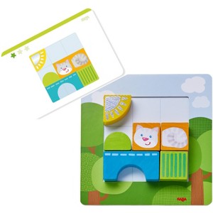 HABA Animal Squares Chunky Wooden Puzzle with Template Cards - 1 of 4