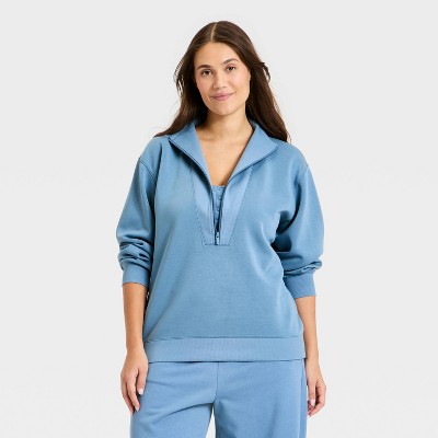 Women's Airy Sleek Deep Zip Pullover Sweatshirt - All In Motion