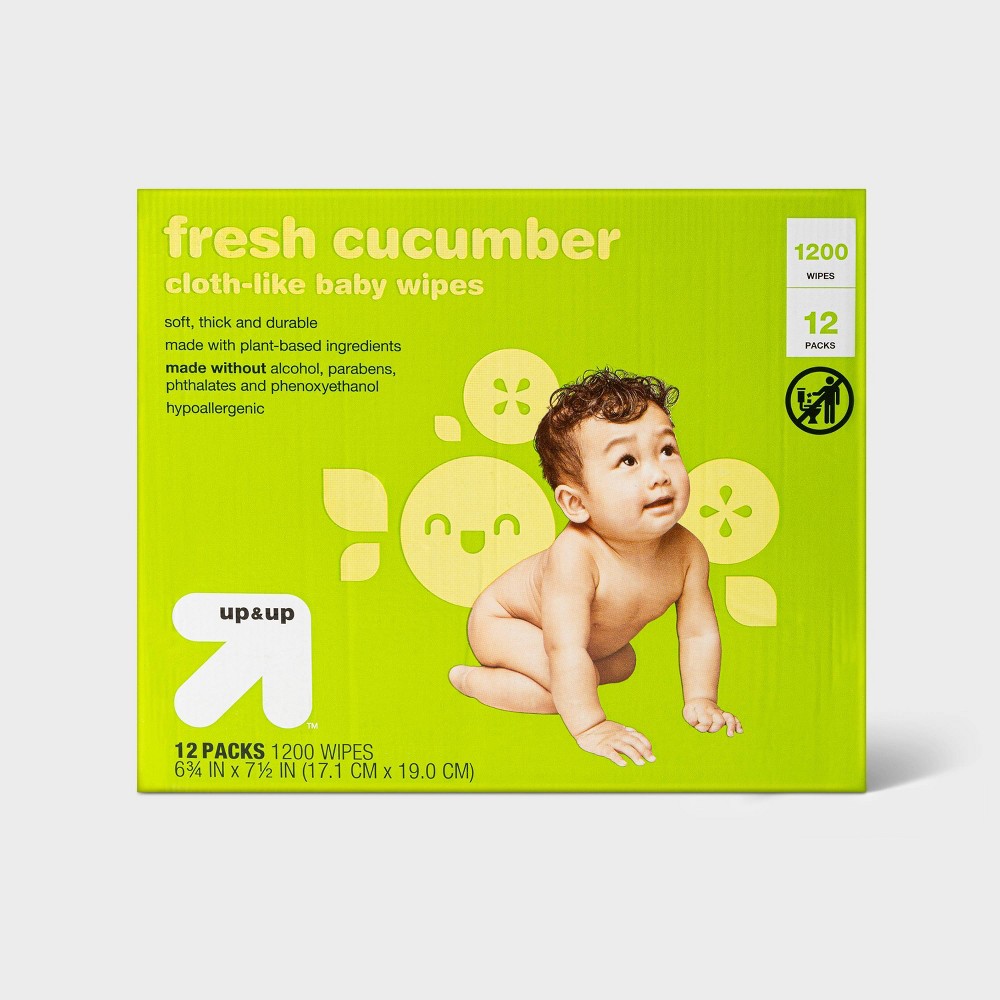 Fresh Cucumber Baby wipes - 12pk/1200ct - up & up™