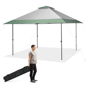 Costway 13x13ft Patio Pop-Up Gazebo Canopy Tent Instant Sun Shelter Outdoor Wheeled Bag - 1 of 4