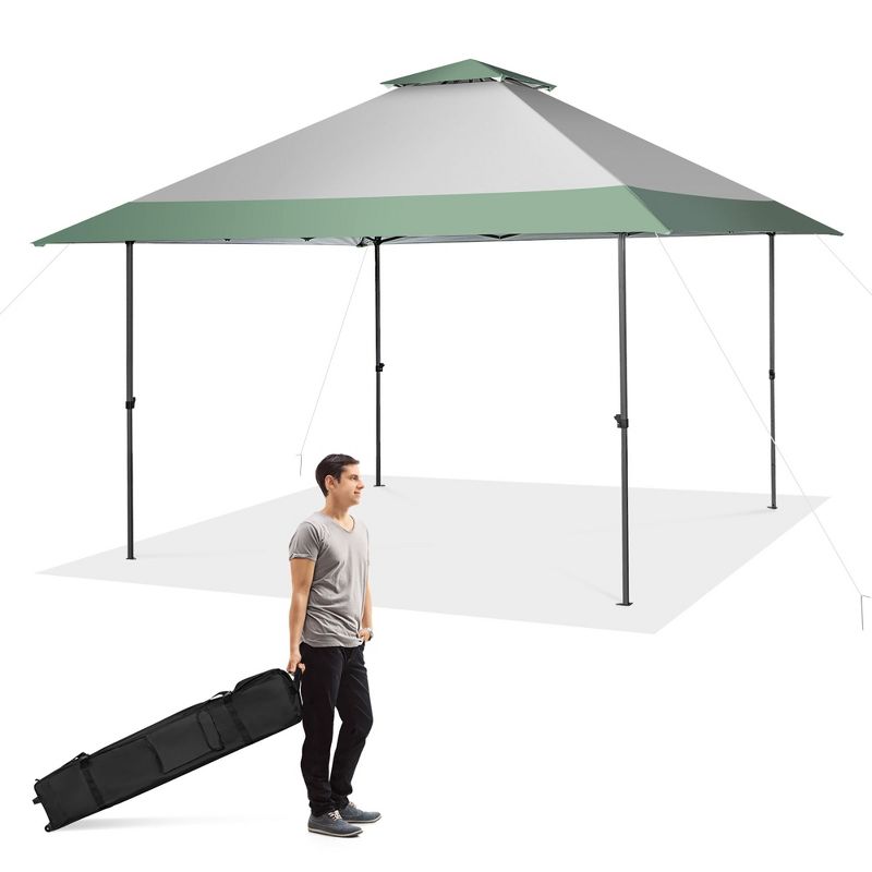 Costway 13x13ft Patio Pop-Up Gazebo Canopy Tent Instant Sun Shelter Outdoor Wheeled Bag, 1 of 11