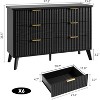 Fluted Dresser with 6 Deep Drawers, 47.2" Tall Chest of Drawers with Faux Marble Top - 4 of 4