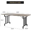 71 Inch Farmhouse Dining Table for 6-8 People, Rustic Style Rectangle Kitchen Table, Geometric Metal Legs & Thick Wood Tabletop, Easy to Clean - 2 of 4