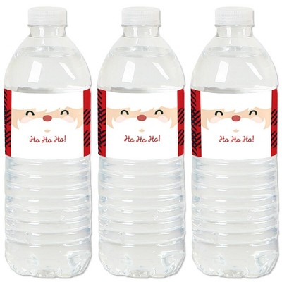 Big Dot of Happiness Jolly Santa Claus - Christmas Party Water Bottle Sticker Labels - Set of 20