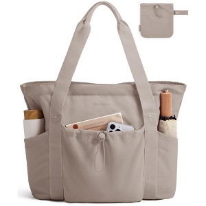 Foldable Tote Bag with Drawstring Bag, Large Tote Bag Shoulder Bag Top Handle Handbag - 1 of 4