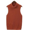 Womens Sleeveless Pullover Sweater Turtleneck Sweater Knt Tank Tops - 4 of 4