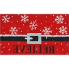 HomeRoots 24" X 36" Red And Black Coir Snowflake Outdoor Christmas Door Mat - 4 of 4