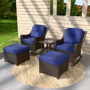 EAGLE PEAK Coastal Vista 3 Piece Patio Bistro Set with Side Table, Includes 2 Patio Chairs for Patio, Porch, Garden, Poolside - 1 of 4
