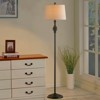 Maxax Black Iron Floor Lamp, 3-Way Traditional Floor Lamp for Living Room, Bedroom, Reading,E26 Base,  Oatmeal Linen Shade - 2 of 4
