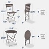 Best Choice Products 3-Piece Small Bistro Set, Folding Patio Furniture Set of 2 Chairs and Table - 2 of 4