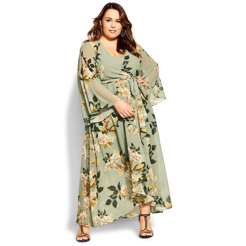 CITY CHIC | Women's Plus Size Katalina Floral Maxi Dress - black - 16W