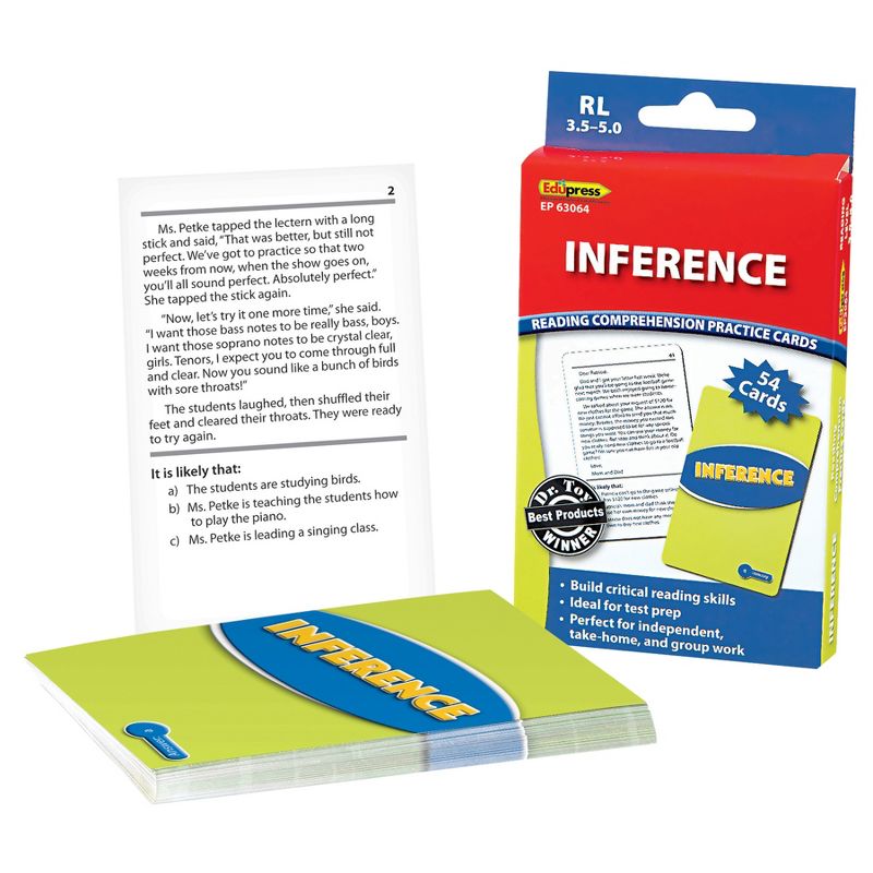 Edupress Reading Comprehension Practice Cards, Inference (RL 3.5-5.0), 3 of 5