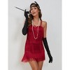 Womens Roaring 20s Costumes Flapper Dress 1920s Vintage Fringe Dress Cocktail Theme Party Dress - 2 of 4