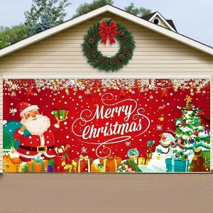 7x16ft Decorations, with Magnetic Hook and Elastic Cord for Easy Installation, Christmas Decoration Banner Backdrop - 1 of 4